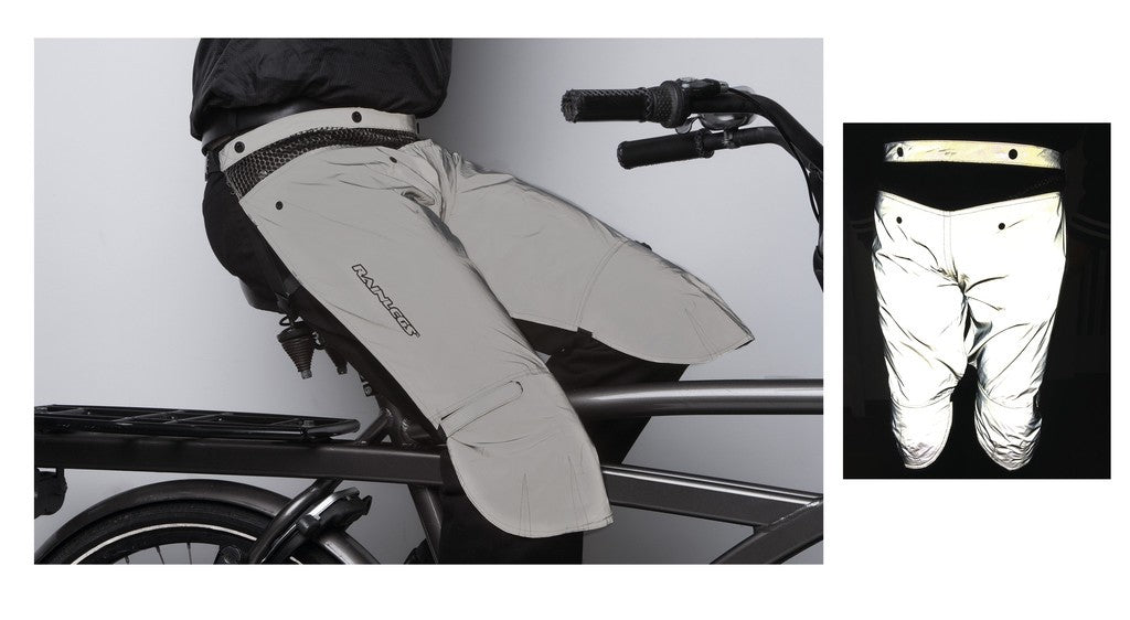 Protectores de piernas reflectantes Rainlegs grises, talla XL