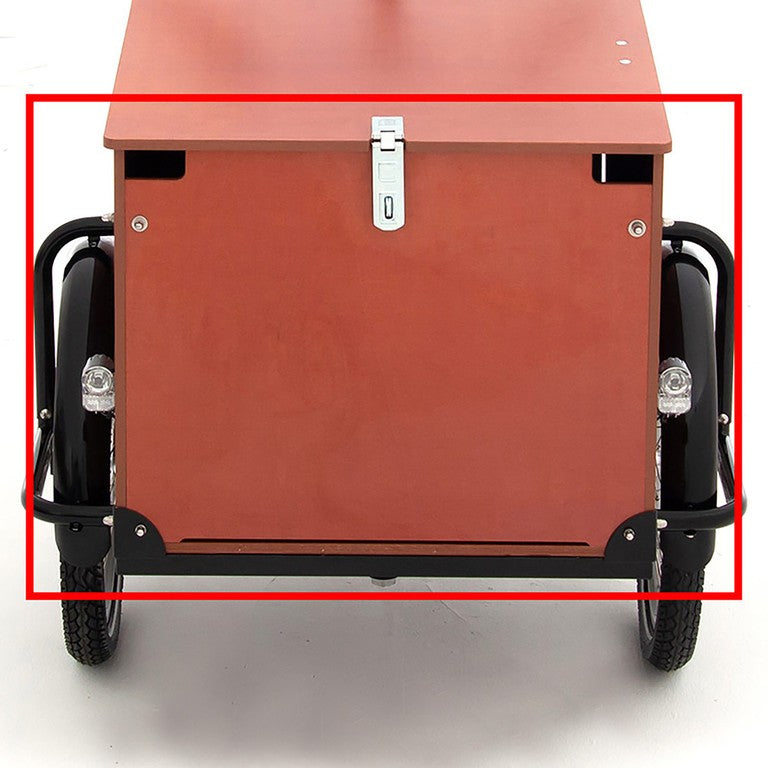 Frontplatte des Babboe Trike, Holz