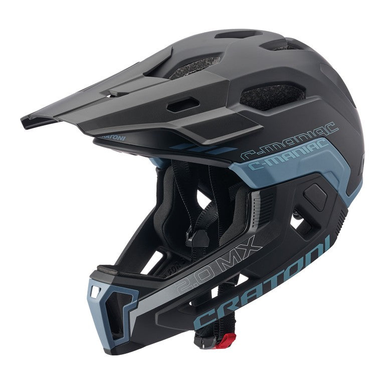 Cratoni C-Maniac 2.0 MX Fahrradhelm, Matt Schwarz-Blau, Größe L/XL (58-61cm)