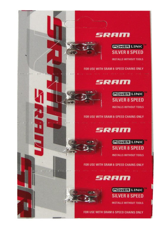 Juego de enlaces de bloqueo SRAM/4 piezas, plateado, 6/7/8 velocidades, Power Link