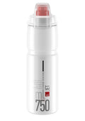 Botella de agua Elite Jet Plus de 750 ml, transparente/roja, de polietileno