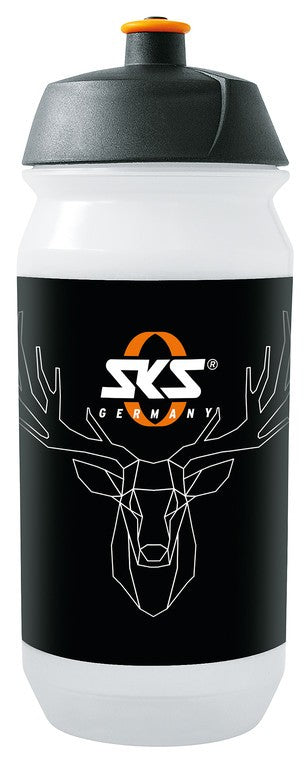 Botella de agua SKS pequeña transparente de 500 ml con motivo de ciervo SKS