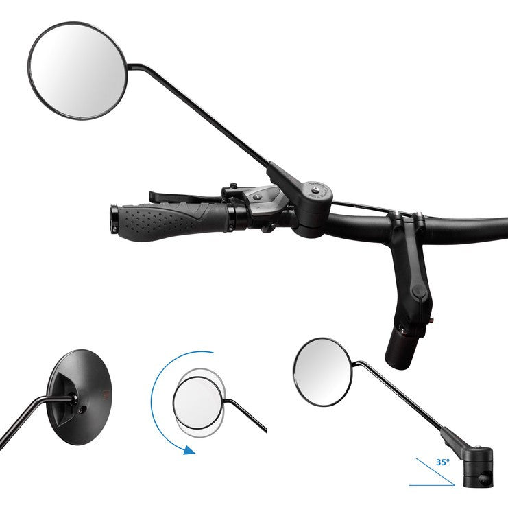 Specchio per bici Krampe KF1 tipo D fiss. esterno grande nero, 35°