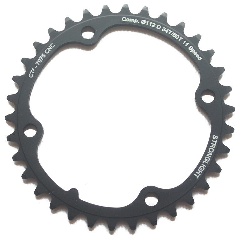 Stronglight Typ F Kettenblatt 145/112 mm Innenlänge 39 Zähne, schwarz, 11-fach.