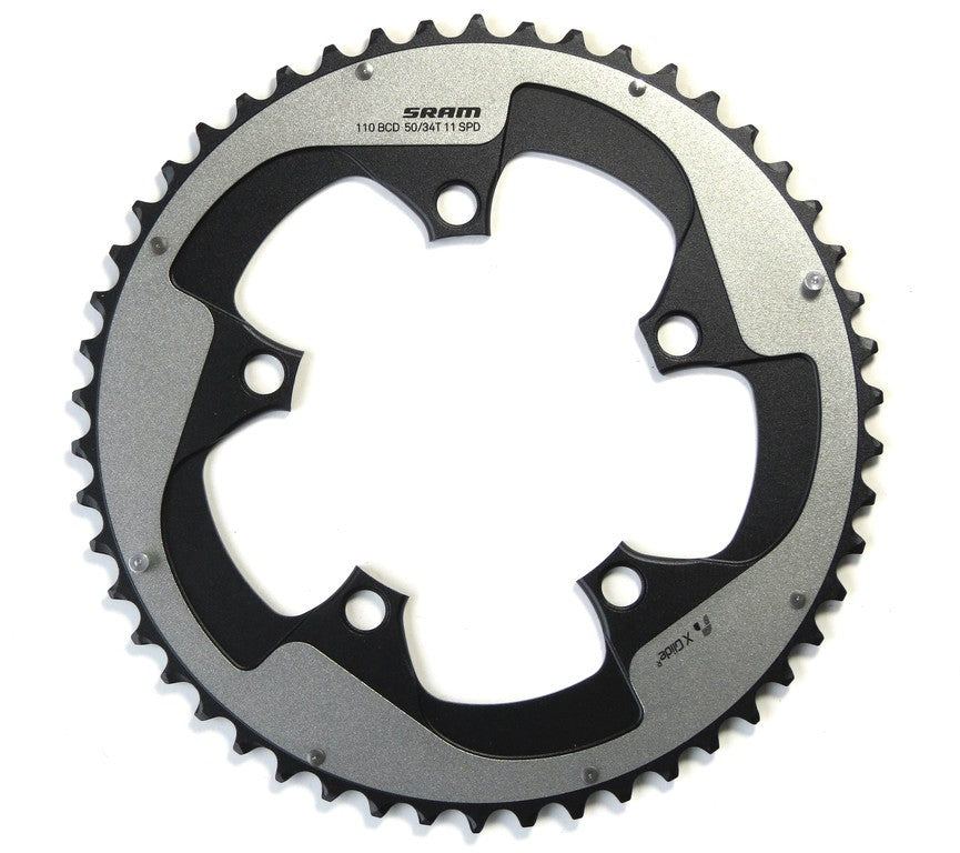 Corona Sram Red22 11 vel X-Glide Allu grigio 53d S3 Yaw 130Ø 4-L.p.53/39d