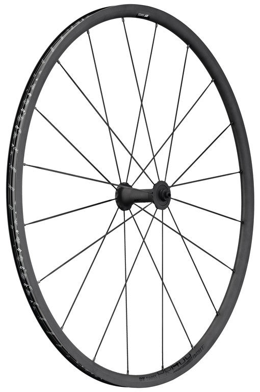 R. ant. DT Swiss PR 1400 Dicut Oxic 28" aluminio, negro, 100/5 mm, cierre rápido