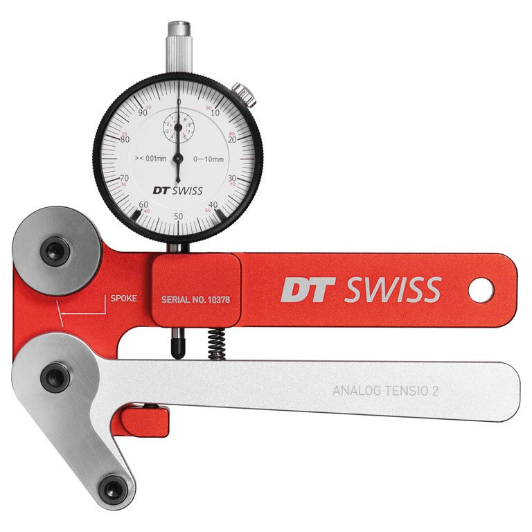 Misurat. analogico tens. raggi DT Swiss rosso/argento, 0,01/10mm