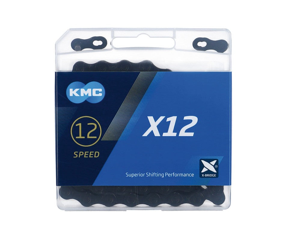 KMC X12 Black Tech Kette 1/2" x 11/128", 126 Glieder, 12-fach