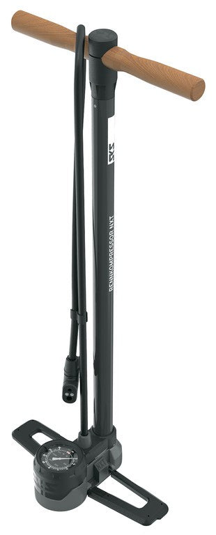Bomba de pie SKS Rennkompressor NXT VS, VP, VD, 730 mm, negra, conexión de válvula