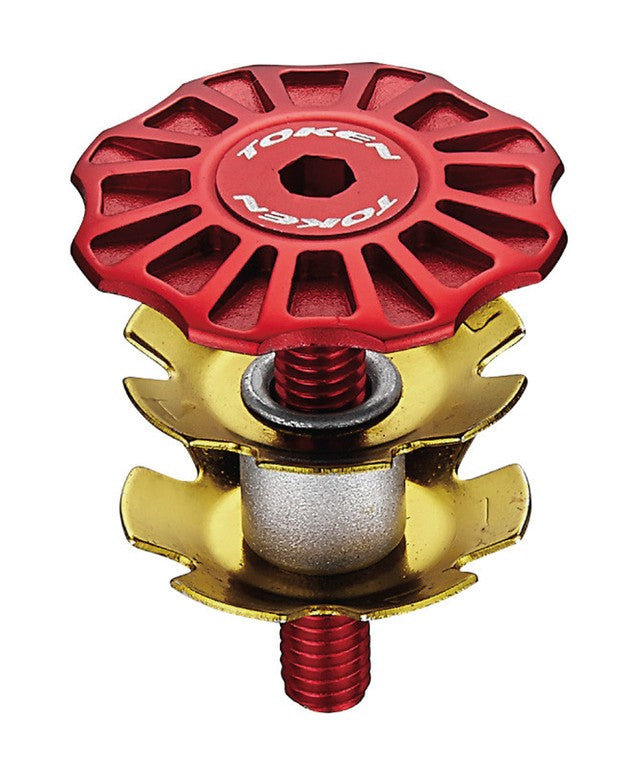 A-Head Plug TOKEN Arsenal Top Cap 1 1/8" rot, CNC-gefräst mit Spider
