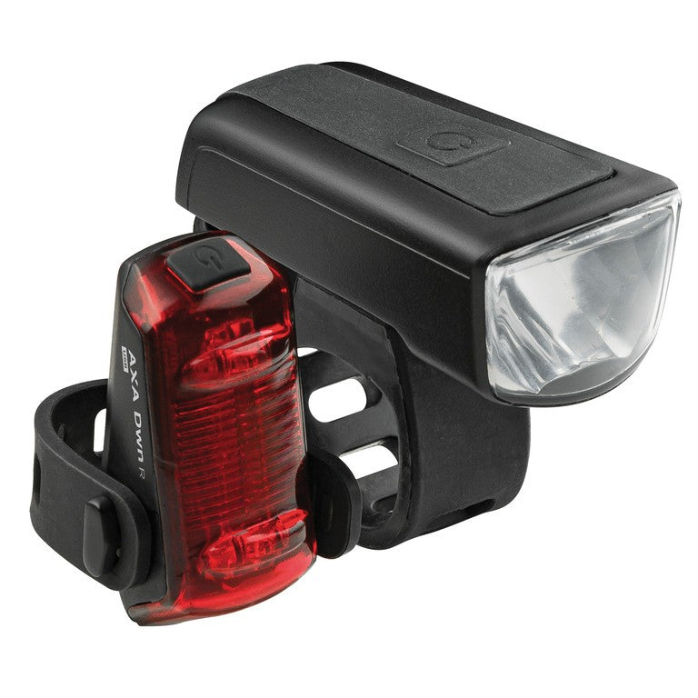 Set di luci LED a batt. AXA Dwn 50 Dwn 50 Front- und Dwn Rücklicht, USB