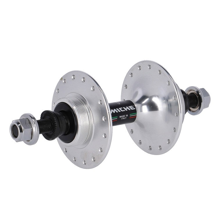 Mozzo RP Primato Pista-Strada 120/10mm, 32 fori, flangia alta, arg