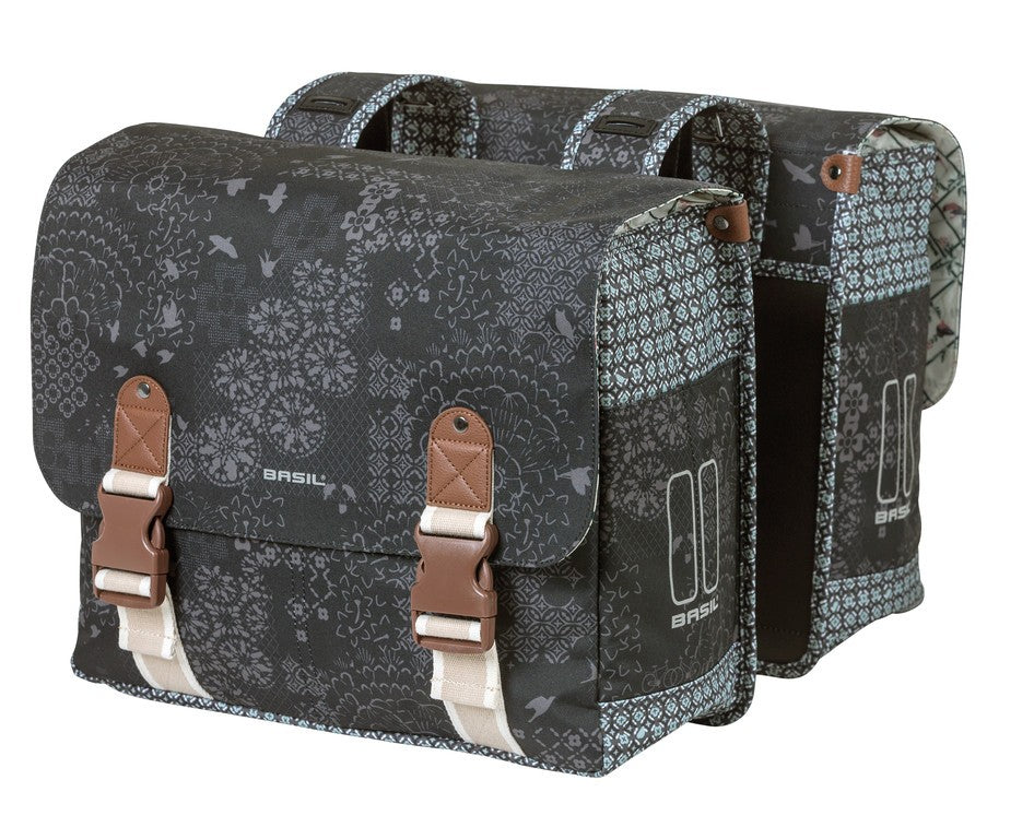 Borsa doppia Basil Boheme charcoal c.str.riflett. 35 litri