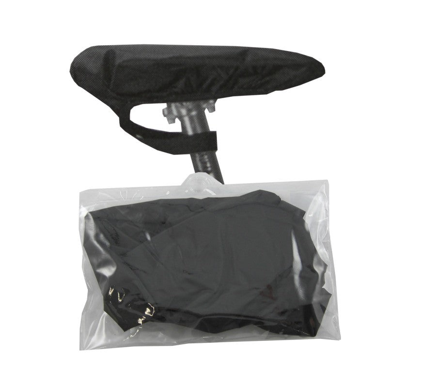 Copert. antipioggia per sella bici nero, plastica