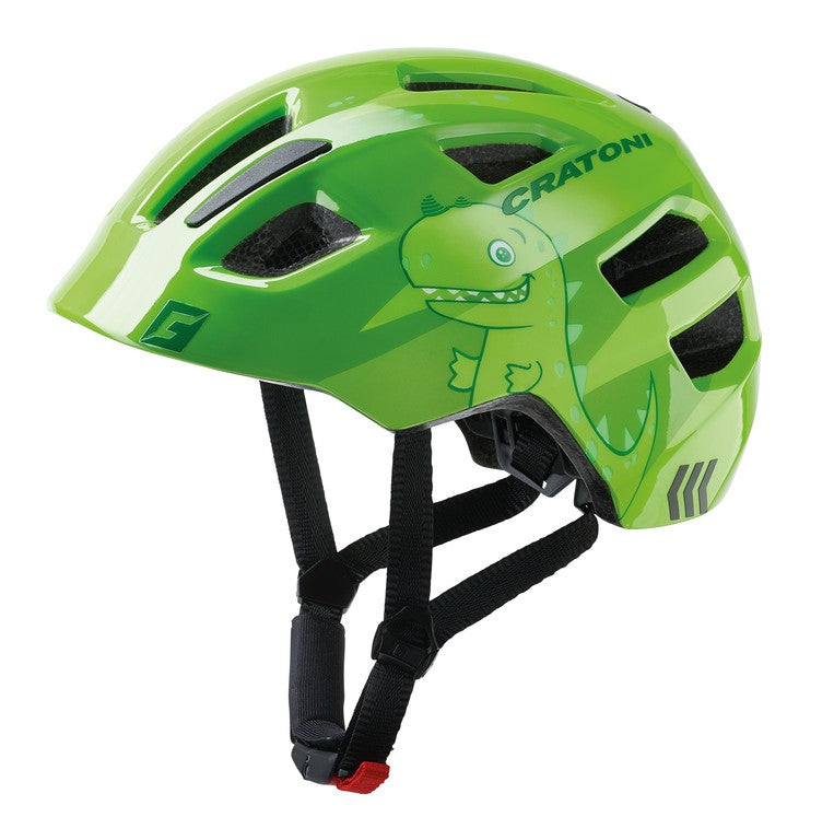 Cratoni Maxster (Kinder) Fahrradhelm, Größe S/M (51–56 cm), Dino/Glanzgrün