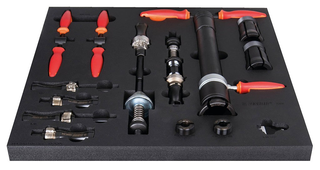 Set attrezzi Unior SOS prep. telaio rosso, 19 pezzi - SET3-2600C-US