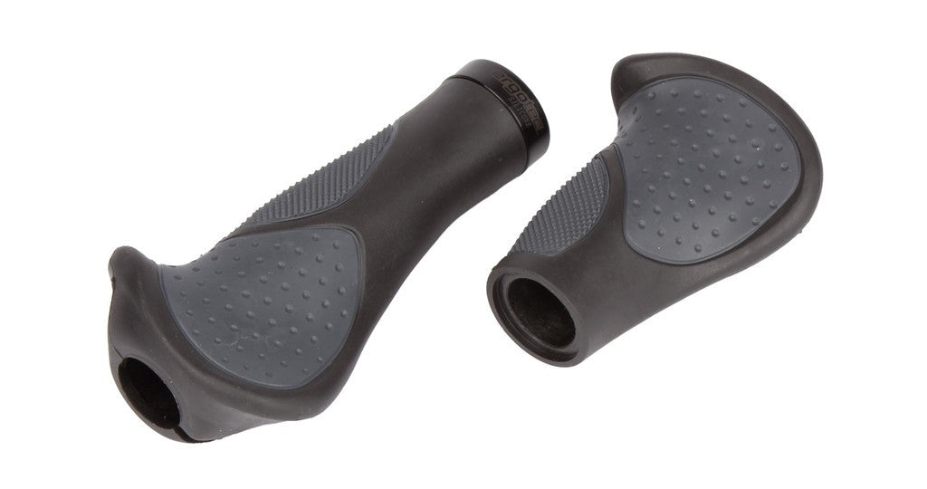 Manopole Ergotec Frisco 2 Silicone 140/95mm, Ø 22mm, nero/grigio, silicone