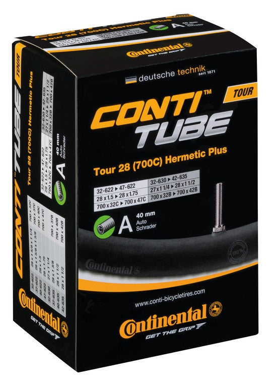 CONTINENTAL Camera d'aria Tour 28 Hermeti Plus 27/28x1 1/4-1.75" 32/47-622/635 VS 40mm