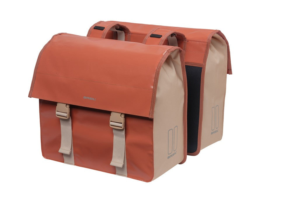 Borsa doppia Basil Urban Load terra red/rose, 40,5x17,5x46cm, 48-53l