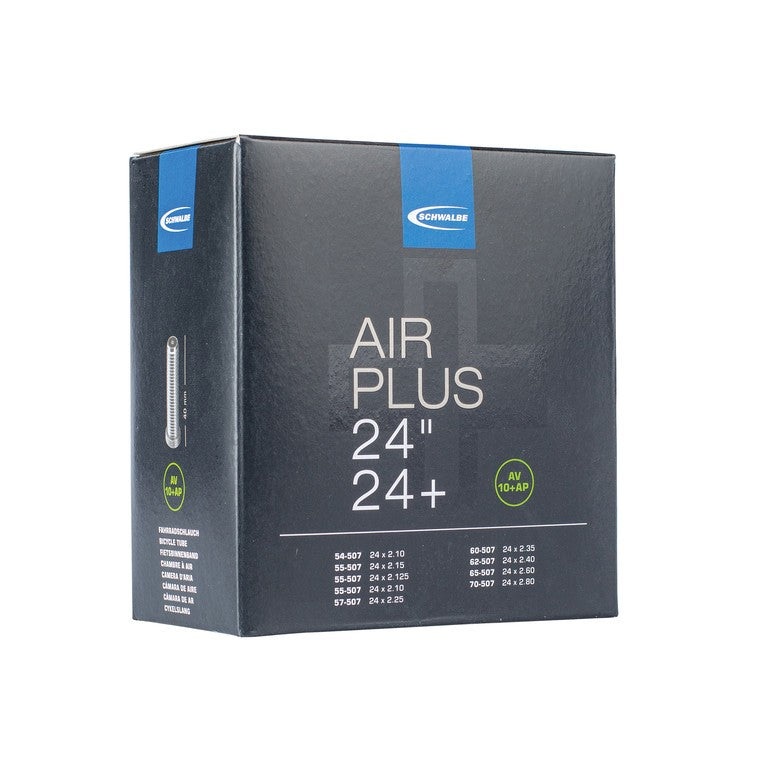 Cámara Schwalbe VS 10+-AP Air Plus 24" 54/70-507 AGV, manguera de aire de 40 mm