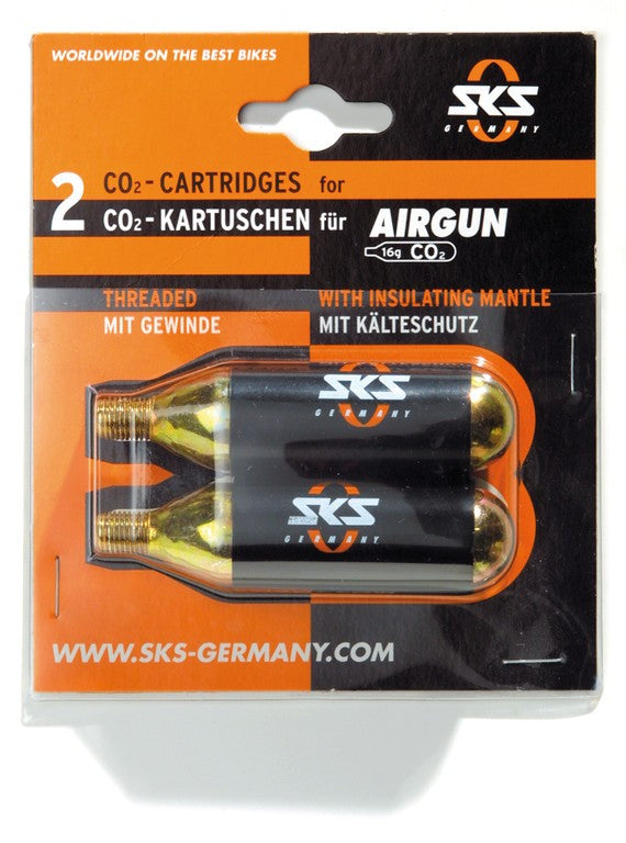 SKS Luftgewehr-Ersatzkartuschen-Set, 2 Kartuschen, 16 g pro Kartusche, mit Gewinde.