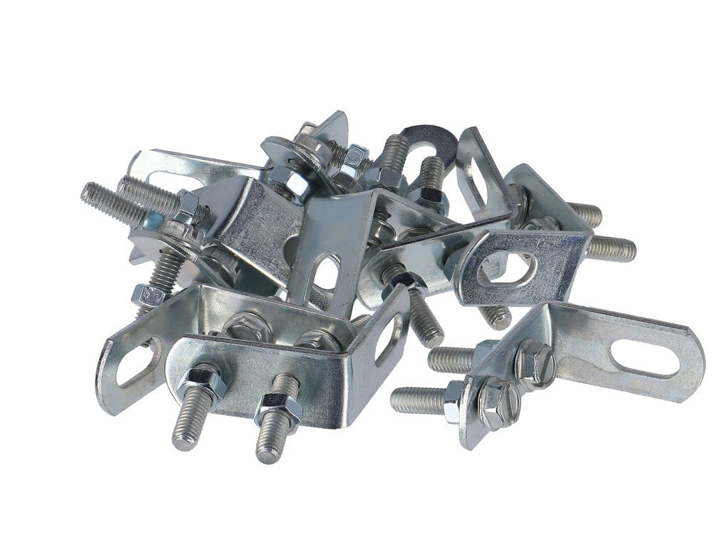 Esquinas con tornillos y tuercas 10 uds. por bolsa galvanizadas