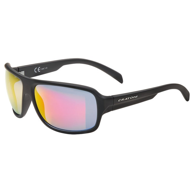 Occ. da sole Cratoni C-Ice NXT fotocr. nr op.,lente trasp.,rosso specc.,cat.1-3
