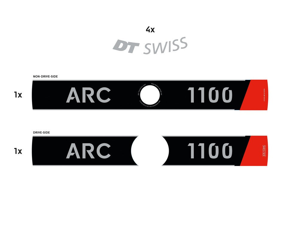 DT Swiss ARC 1100 DI 29x20 DB Schwarzes Vinyl-Deko-Set