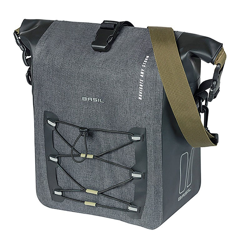 Einzelbeutel Basil Navigator Storm M schwarz, 12-15 l, MIK Hooks