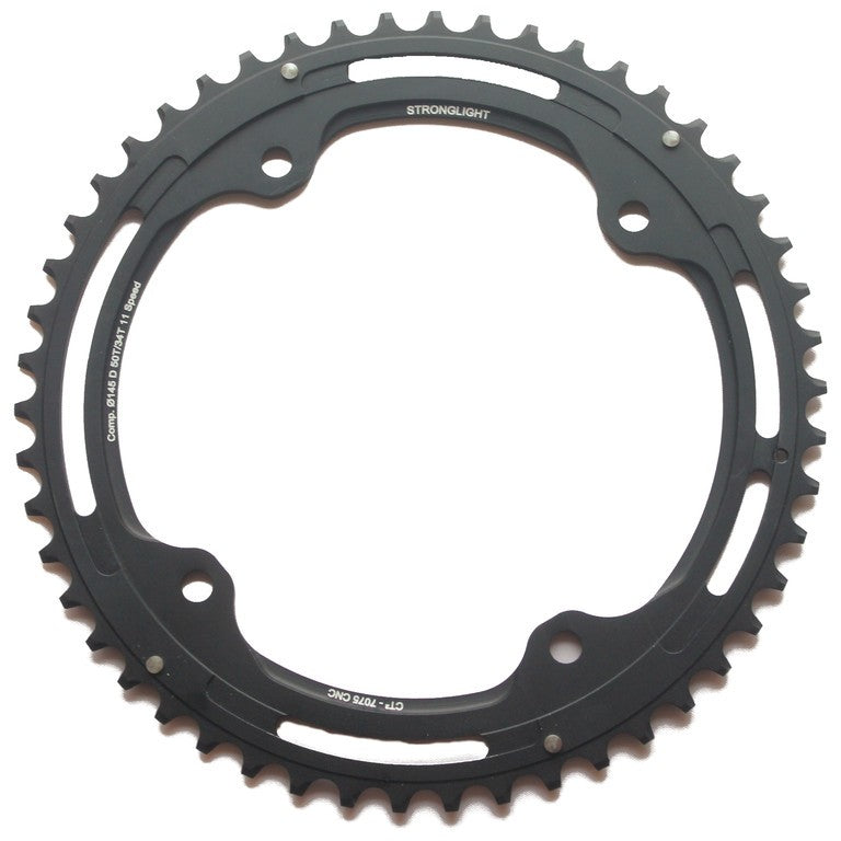 Stronglight Typ F Kettenblatt 145/112 mm außen 51 Zähne, schwarz, 11-fach.