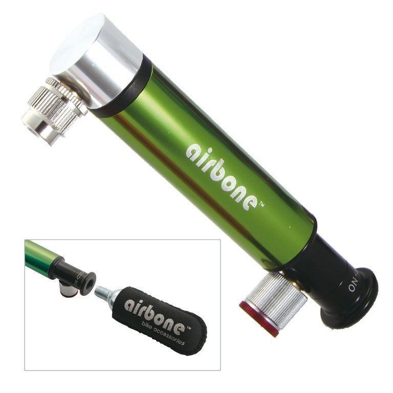 Mini pompa Airbone ZT-724 Dual Co² AV, 130mm, verde, con supporto