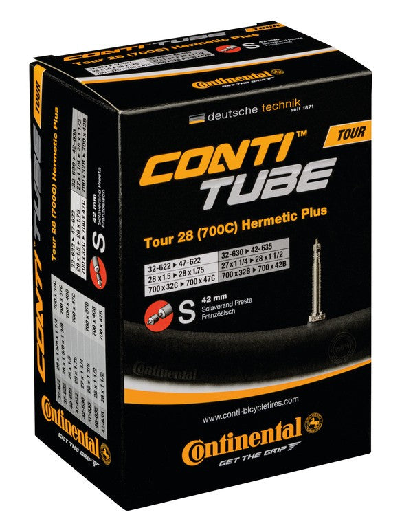 CONTINENTAL Camera d'aria Tour 28 Hermeti Plus 27/28x1 1/4-1.75" 32/47-622/635 VP 42mm