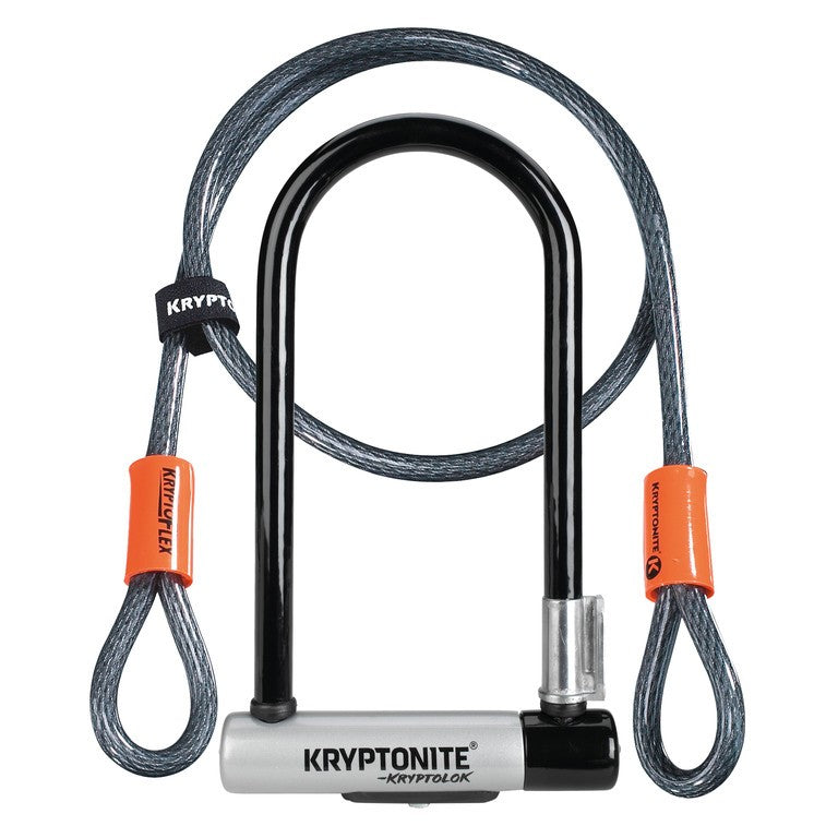 Lucc. arco Kryptonite KryptoLok Standard 10,2x22,9cm,nr/arg,2 chi.,c.cavo 4'