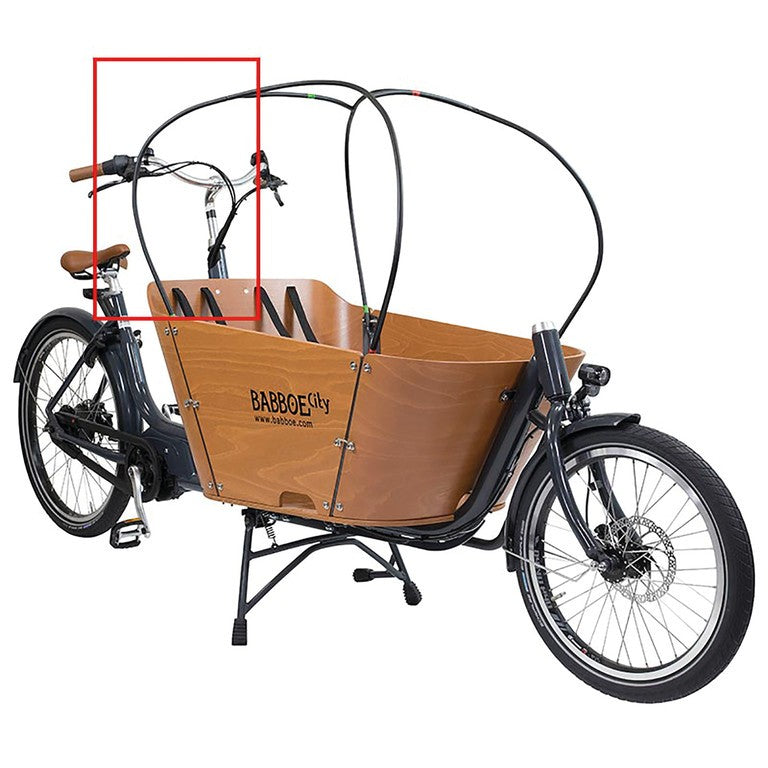 Babboe-Stange für schwarze Regen-/Sonnenabdeckung, für City, hinten rechts