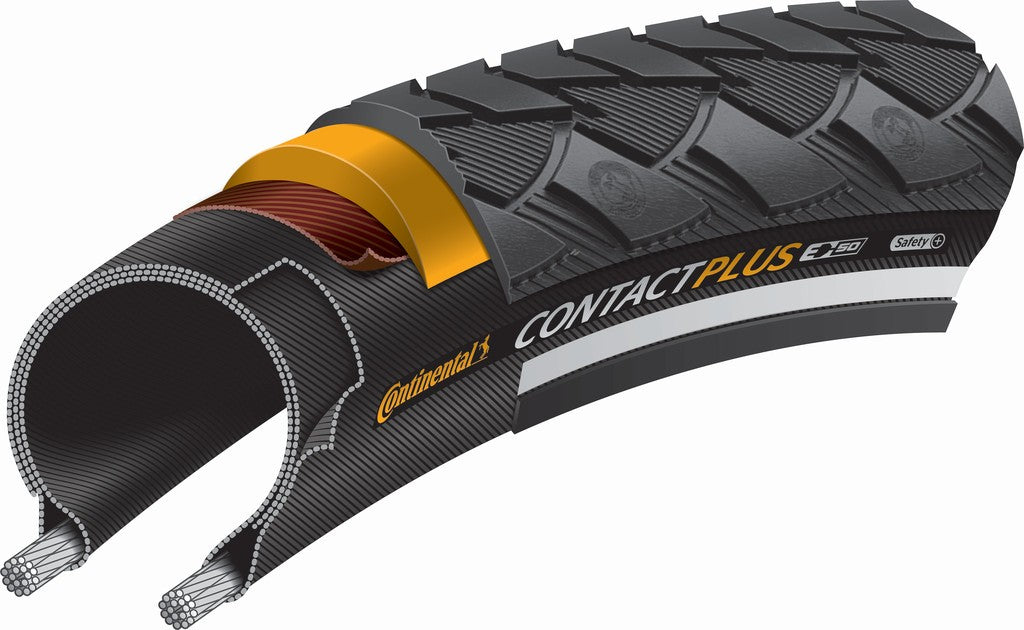 CONTINENTAL Copertone Contact Plus Reflex 27.5x1 1/2" 42-584 nero riflett.