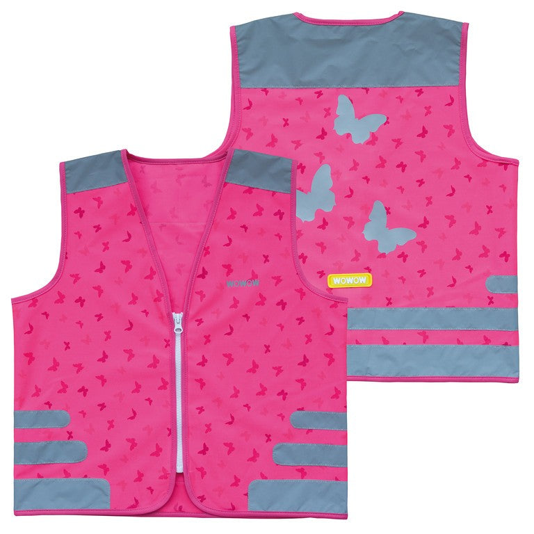 Gilet di sicurezza Wowow Nutty Jacket p. bambini, rosa strisce riflett., t. L