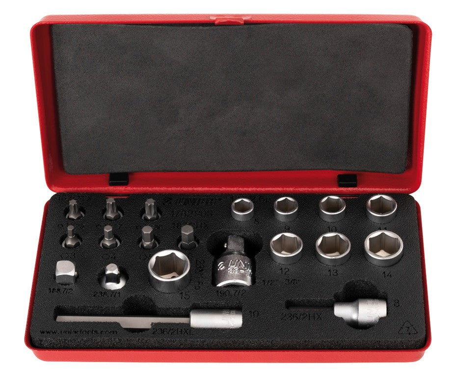 Set di inserti e bussole Unior rosso, 1782