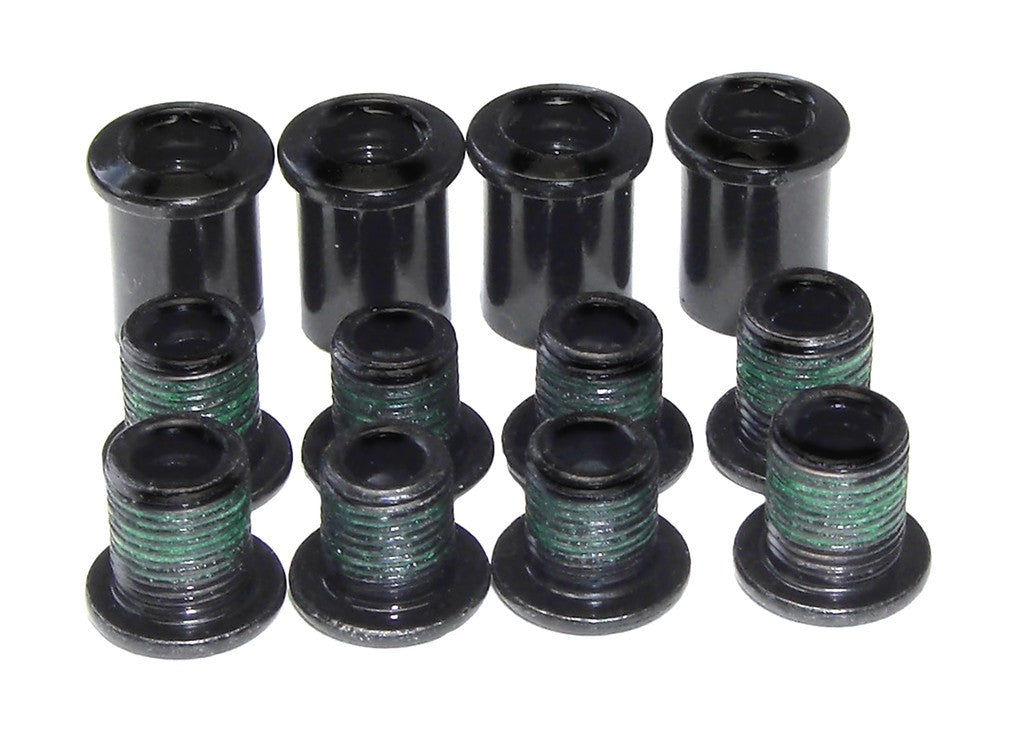 Chain Ring Bolt Kit 4-arm Double RG Long Steel, Steel Black