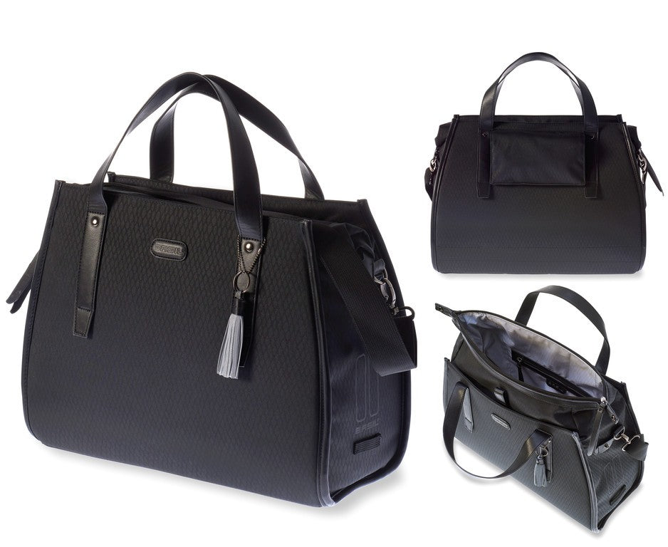 Bolsa de negocios impermeable Basil Noir, color negro medianoche, 17 litros