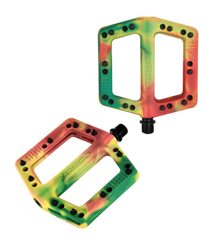 Xpedo FELIX Special Edition Tri-Color Rasta Pedal, 109x109x16mm, Plattform