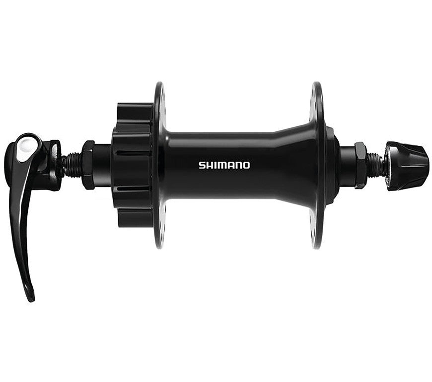 Mozzo fr. disco RA Shimano HB-QB400 100mm, 36 fori, nero, attacco a 6 fori