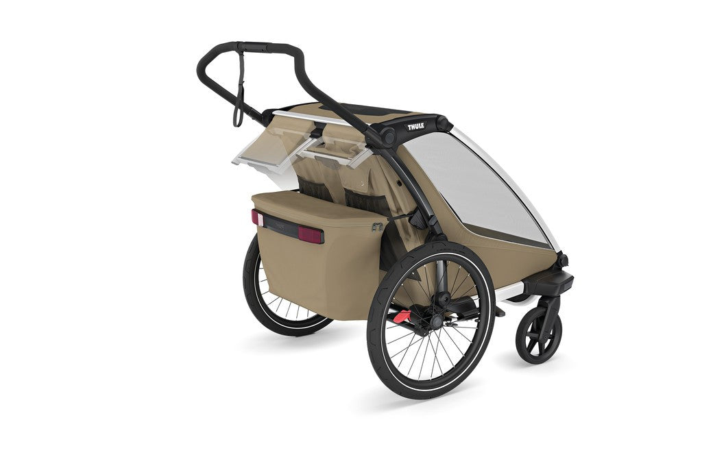 Remolque doble para niños Thule Chariot Sport 2, color caqui claro