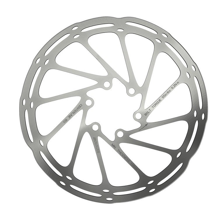 Disco freno SRAM Rotor Centerline Ø160mm, arg, 6 fori, arrotond.