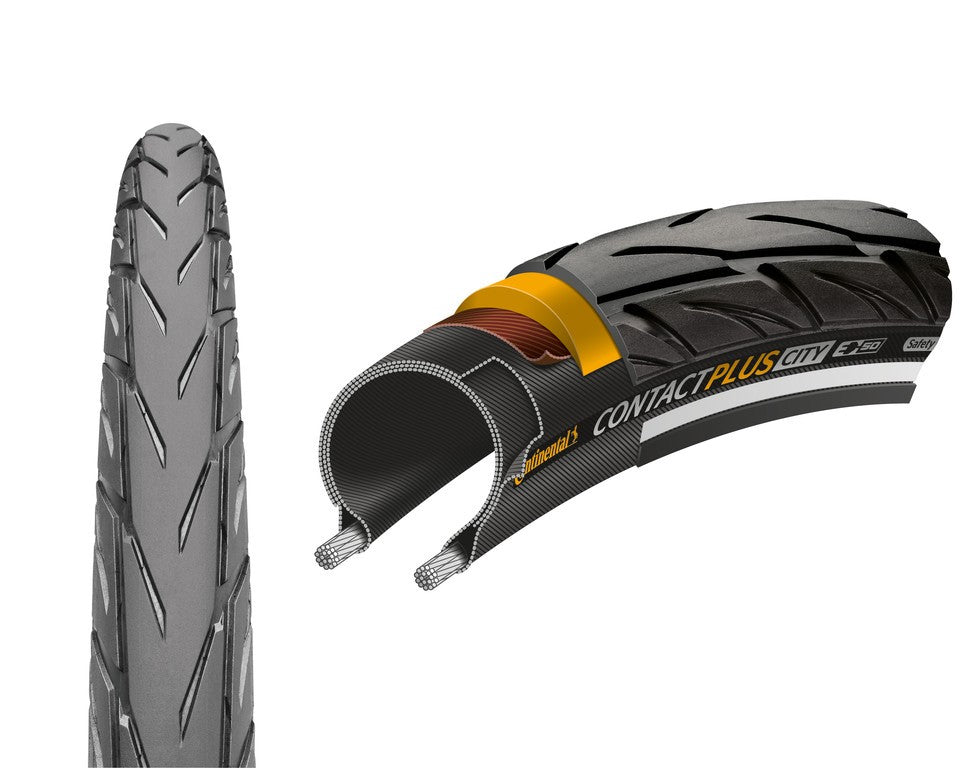 CONTINENTAL Copertone Contact Plus City rigido 27.5x2.20" 55-584 nero/nero riflettente