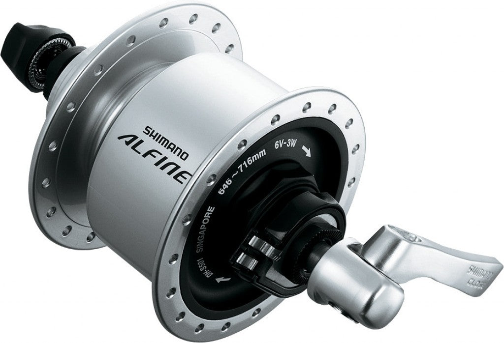 Shimano Alfine DHS501 RA Nabendynamo 100mm, 36 Löcher, silber, Centerlock, sg.rap.