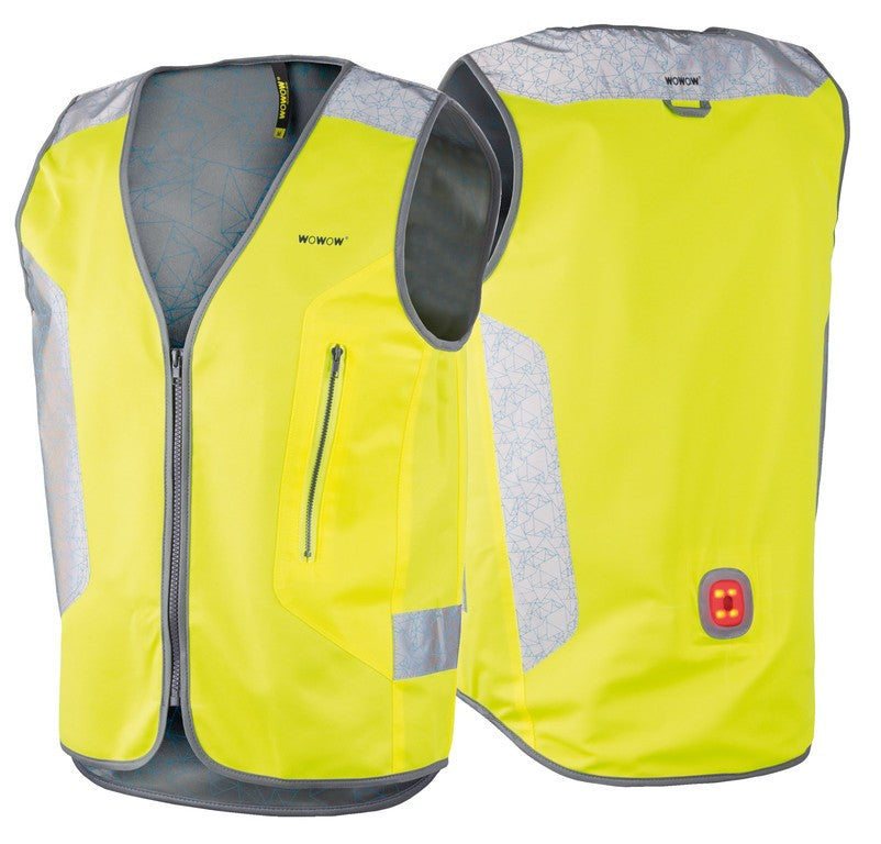 Gilet di sicurezza Wowow Tegra eBike giallo con luce post., t. M