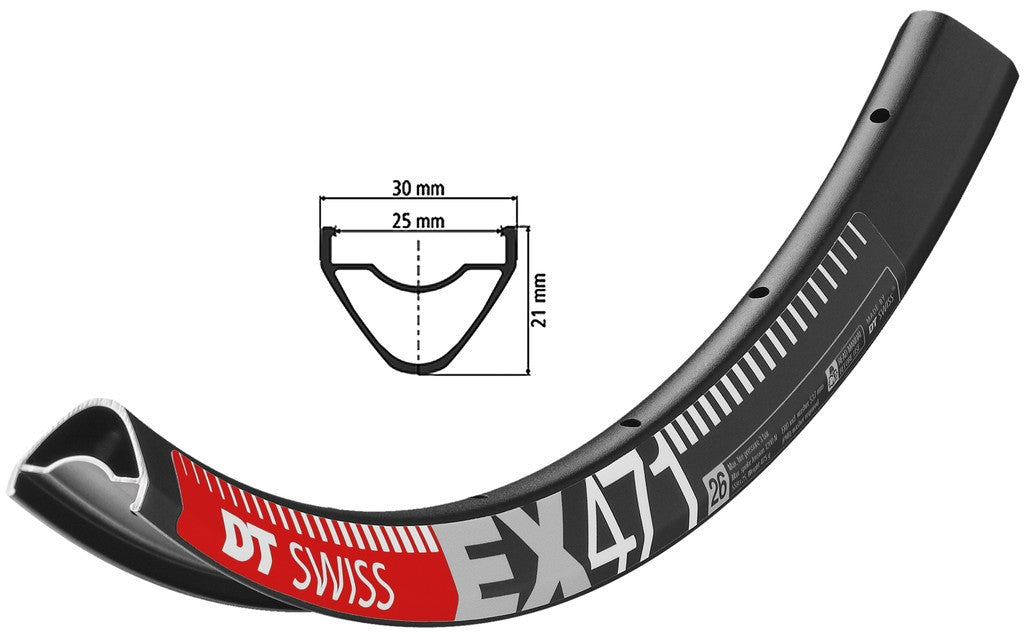Cerchio DT Swiss EX 471 26", nero, 32 fori, 559-25, LV 6,5mm