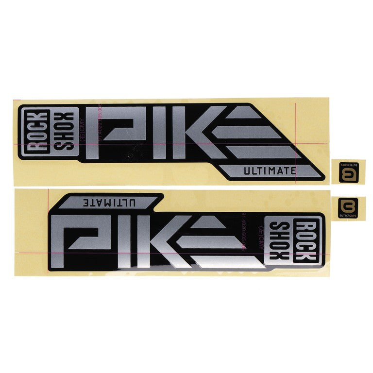 Kit de calcomanías para horquilla RockSh.Pike Ult. 27/29" 11.4018.105.064, plata mate, acabado brillante