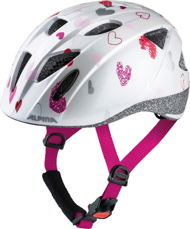 Casco de bicicleta Alpina Ximo White Hearts, talla 49-54 cm