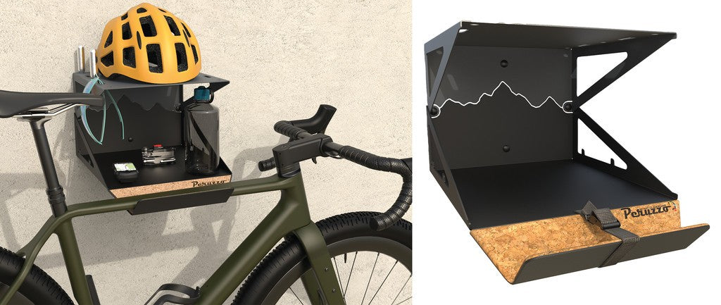 Gancio da parete Peruzzo Bike Kit Box nero, supporto a muro per bici